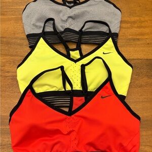 Nike Indy Women's Sports Bra Trio - Red, Yellow, Gray